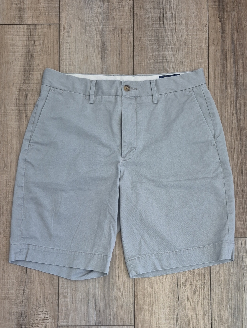 Polo by Ralph Lauren Light Gray Flat Front Chino Shorts, Size 29 Like New